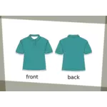 Modrá přední a zadní tričko