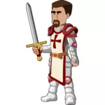 Dessin du personnage de chevalier de jeu d'ordinateur vectoriel