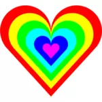 Altı renkli kalp vektör çizim