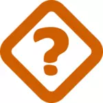 Vektor-Bild orange Fragezeichen-Zeichen in einem gedrehten Quadrat