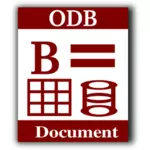 ODB document de base de données informatique icône image vectorielle
