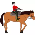 Grafika wektorowa kobieta na koniu