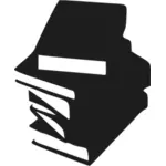 Monokrom ikonet stablet bøker