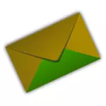 Groene en bruine envelop vector tekening