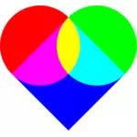 Vektorgrafikken flerfargede hjerte