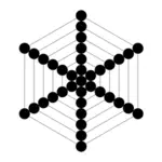 Hexagon med 37 cirklar