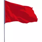דגל אדום מסולסל וקטור