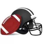 Helmet and ball for American football vector clip art