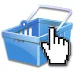 eShop ikon biru vektor gambar