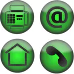 Vektor ClipArt-bilder av fyra gröna kontakt ikoner