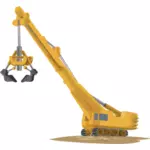 Vector drawing of construction crane with high reach