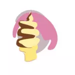 巧克力冰淇淋圆锥矢量图像中