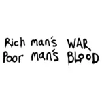 Rich mans guerra poveri mans immagine vettoriale di sangue