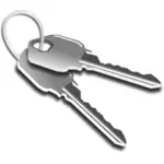 גרפיקה וקטורית שני מפתחות על מחזיק מפתחות