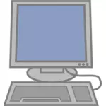 Tietokone, jossa on näppäimistövektorikuva