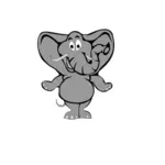 Tecknad grå elefant