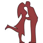 Man en vrouw zoenen illustratie