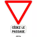 Céder le panneau routier Français vector image