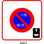 矢量图像的单方面停车区交替双月法国道路标志