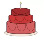 Kue ulang tahun yang besar dengan lilin vektor klip seni