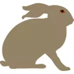 Coniglio con immagine vettoriale silhouette di occhi marroni