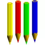 Vier kleurende potloden