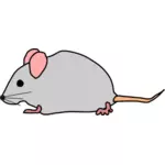 Vector drawing of mouse with pink ears