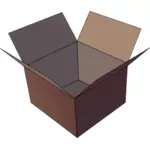 Gambar vektor coklat gelap terbuka kotak kardus