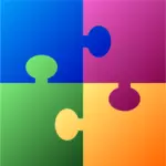 Jigsaw Puzzle in verschiedenen Farben