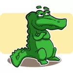 Векторное изображение скучно зеленый крокодил