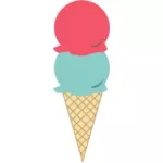 एक साथ दो scoops ध्वजवाहाक में आइसक्रीम की छवि।
