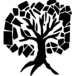 Vektor-Bild der Gerechtigkeit Baum silhouette