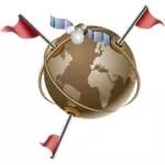 जीपीएस उपग्रह संचार के वेक्टर क्लिप आर्ट