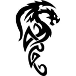 Dragon tribal style tattoo vector illustration