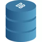 Vector tekening van blauwe database symbool