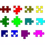 Piezas de rompecabezas de colores