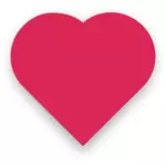 Corazón de color rosa con imagen vectorial leve sombra