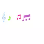 Imagine de vectorial colorat note muzicale