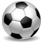 Piłka nożna z sześciokątów białych i czarnych pięciokątów grafiki wektorowej