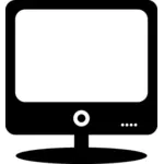 Monitor komputer dengan empat tombol vektor seni klip