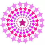 Círculo com estrelas rosa