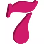 Vektor ClipArt-bilder av rosa nummer sju