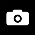 Firkantet svart og hvit kameraet ikonet vektorgrafikk utklipp