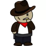 Immagine vettoriale di cowboy dei cartoni animati