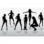 Girls Silhouettes Vector Pack