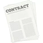 Vektor menggambar ikon kontrak hukum
