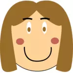 Мультфильм улыбаясь девушка головы векторное изображение