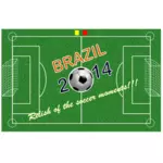 Brazilia 2014 fotbal poster vector illustration