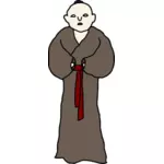 Asian monk vector drawing