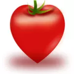 Illustration vectorielle de la tomate en forme de coeur